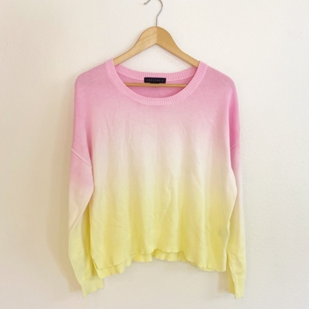 Sanctuary Pink Yellow Ombré Sweater Medium